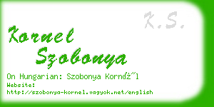 kornel szobonya business card